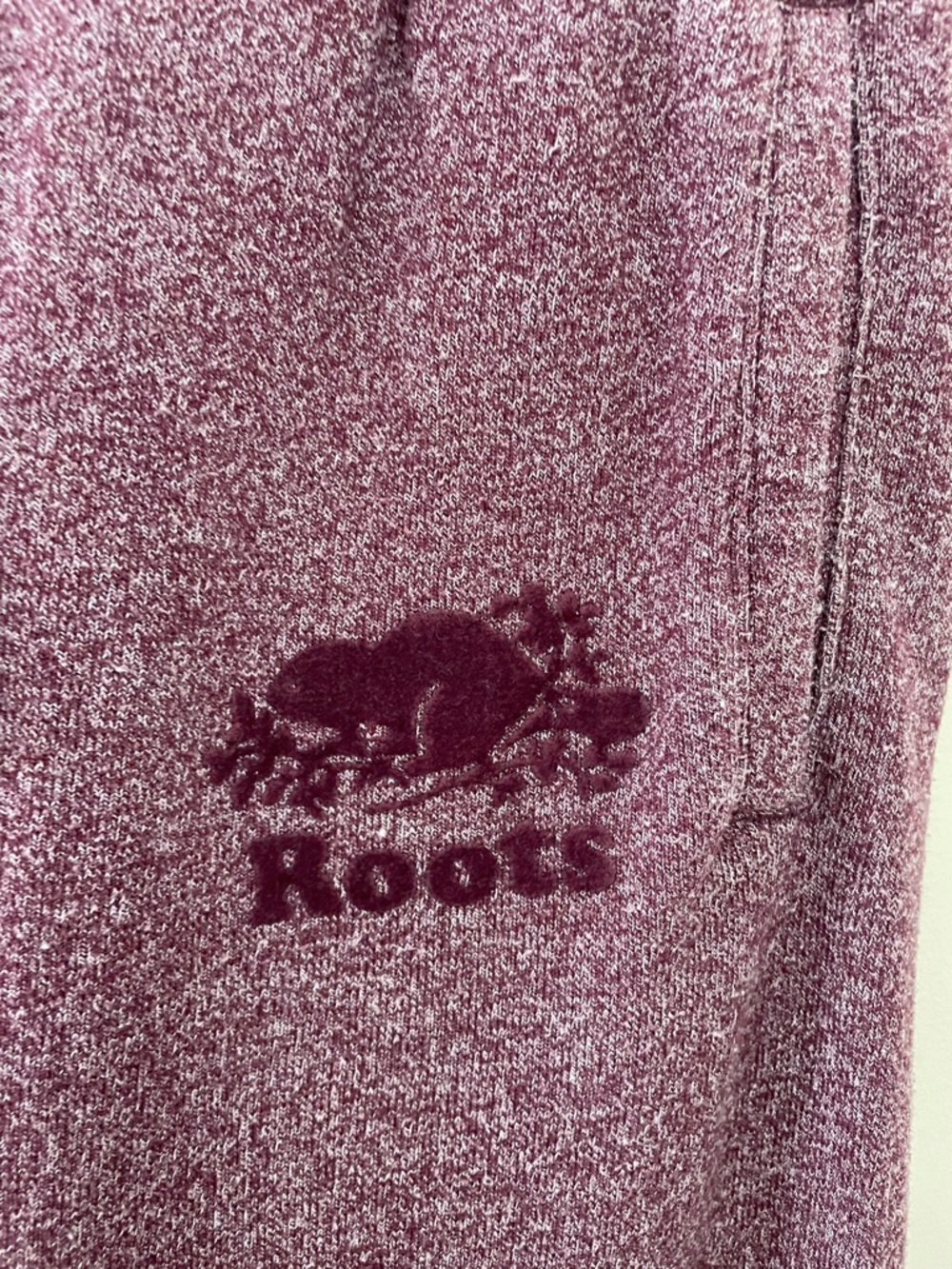 Roots Cabin Burgundy Salt and Pepper Logo Sweatpants Size XS - Picture 6 of 9
